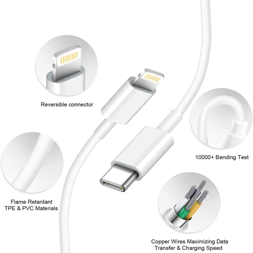 Ipad Charger Iphone Charger-Apple Mfi Certified-12W USB Wall Charger Foldable Portable Travel Plug with USB Charging Cable Compatible with Iphone, Ipad, Ipad Mini, Ipad Air 1/2/3, Airpod Ipad Charger