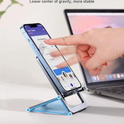 JSAUX Foldable Aluminum Adjustable Phone Holder for Desk Portable Travel Holder Office Desk Accessories Compatible for Iphone 14 13 12 11 Pro Max X Xr Samsung S22 S21 A53 Switch Stand Cellphone