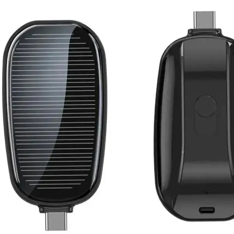 2023 Solar Keychain Powerbank 1200 Mah Type C Emergency Mobile Phone Small Portable Charger Mini Solar Power Banks Power Station