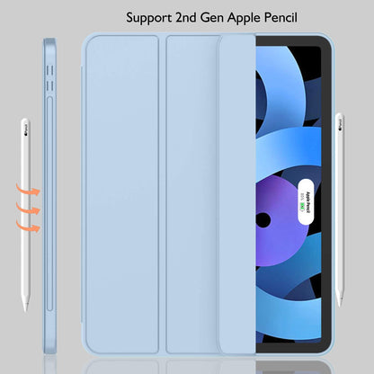 New Ipad Air 5Th Generation Case 2022/Ipad Air 4Th Generation Case 2020 10.9 Inch with Pencil Holder [Support Touch ID and Ipad 2Nd Pencil Charging], Trifold Stand Smart Case (Sky Blue)