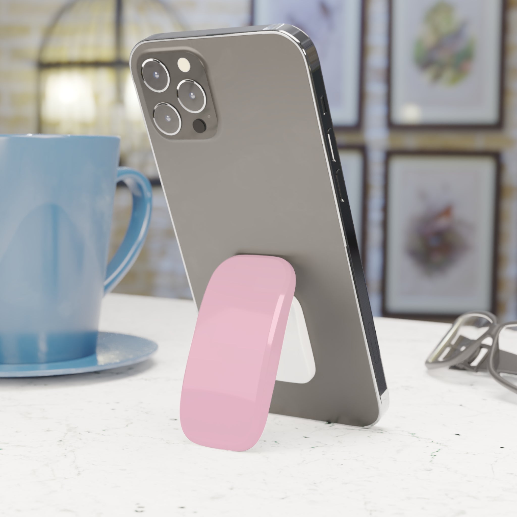 Pink Click-On Grip Phone Stand
