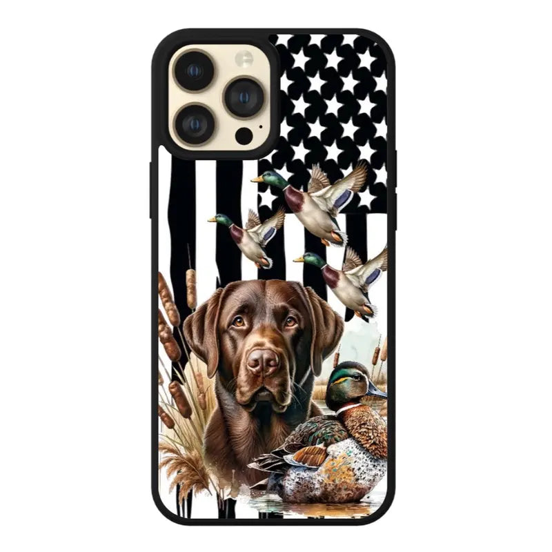 Duck Hunting Dog Flag Phone Case for Iphone 15, 14, 13, 11, X, XS, XS Max, XR, 8, 7, Pro, Pro Max, and plus Versions Accessories Durable Shockproof Protective