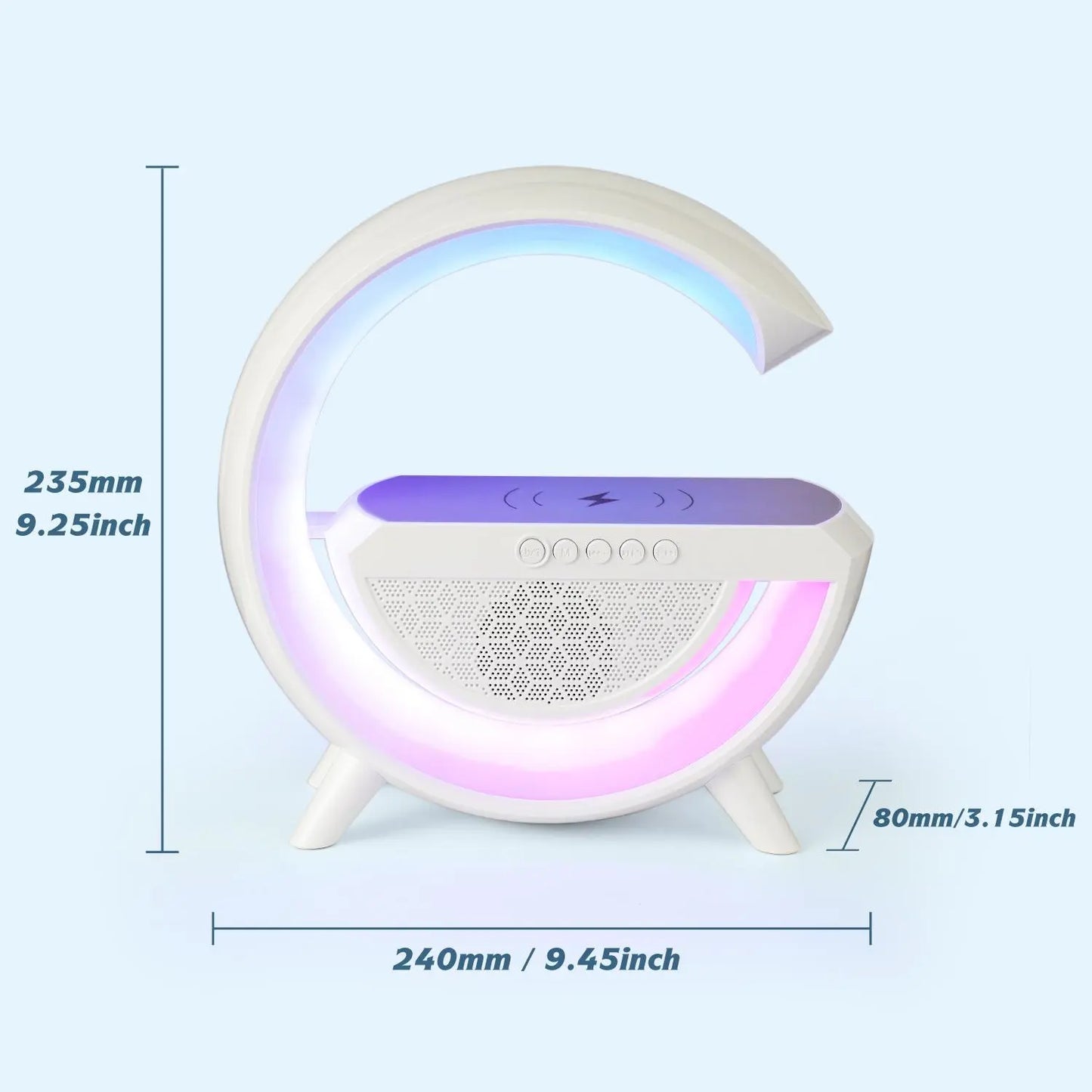 Day 10W Multifunctional Wireless Charger with Desk Lamp, 1 Piece LED Desk Night Light with Bluetooth-Compatible Speaker, Durable Mobile Cellphone Smartphone Charger with Room Ambient Light, LED Desk Night Light for Bedroom Dormitory Home Room Decor