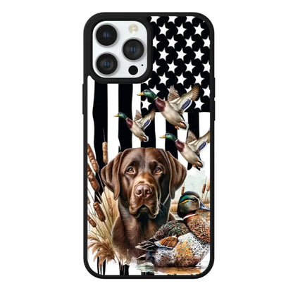 Duck Hunting Dog Flag Phone Case for Iphone 15, 14, 13, 11, X, XS, XS Max, XR, 8, 7, Pro, Pro Max, and plus Versions Accessories Durable Shockproof Protective