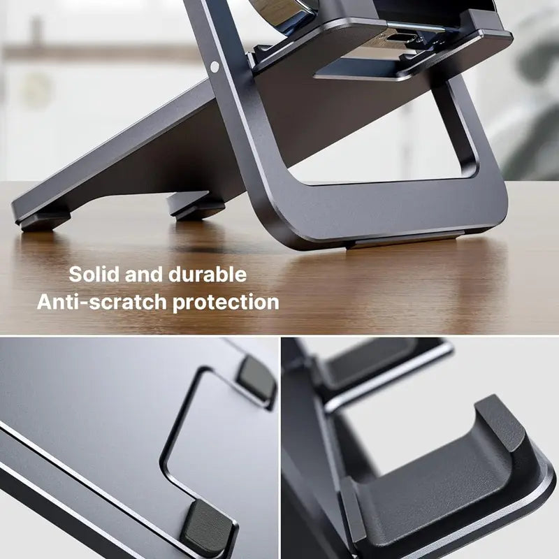 JSAUX Foldable Aluminum Adjustable Phone Holder for Desk Portable Travel Holder Office Desk Accessories Compatible for Iphone 14 13 12 11 Pro Max X Xr Samsung S22 S21 A53 Switch Stand Cellphone