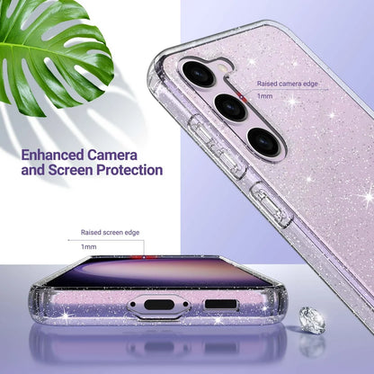 Samsung Galaxy S23 Case Clear, Cute Shockproof Bumper Sturdy Phone Case for Galaxy S23 5G 6.1 Inch 2023 for Women Girls, Glitter