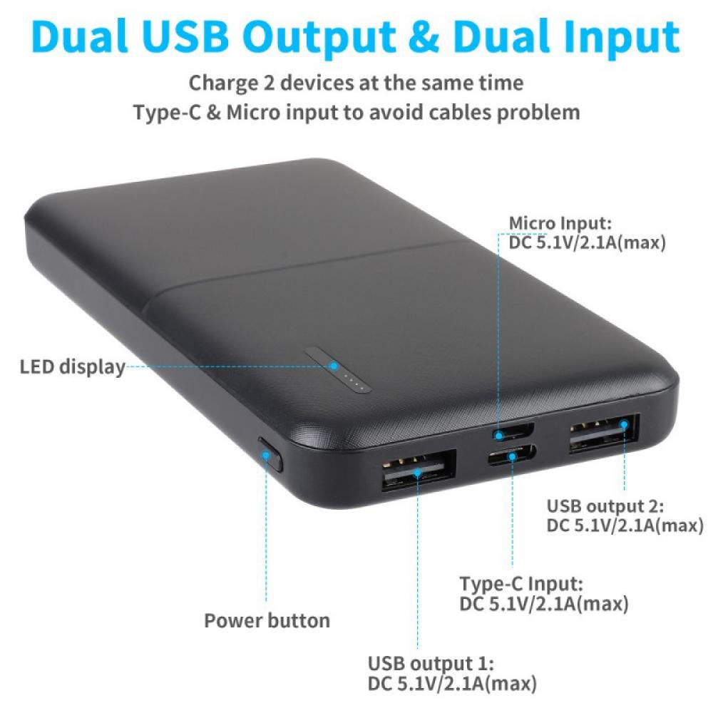 Large Capacity Portable Charger,50000Mah External Battery Power Bank,Dual Output Port USB-C High-Capacity External Battery Pack Compatible with Iphone, Samsung, Ipad, and More.