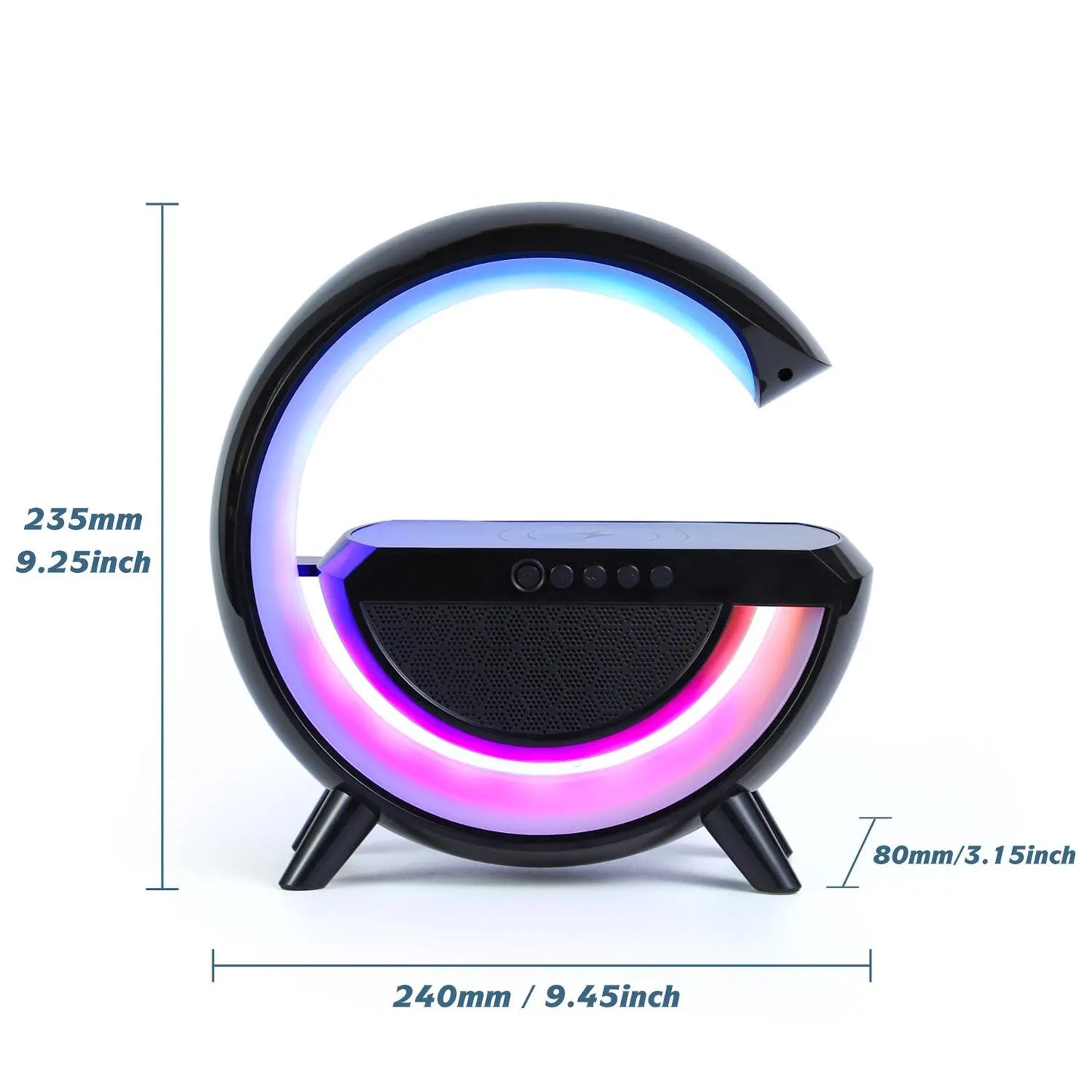 Day 10W Multifunctional Wireless Charger with Desk Lamp, 1 Piece LED Desk Night Light with Bluetooth-Compatible Speaker, Durable Mobile Cellphone Smartphone Charger with Room Ambient Light, LED Desk Night Light for Bedroom Dormitory Home Room Decor